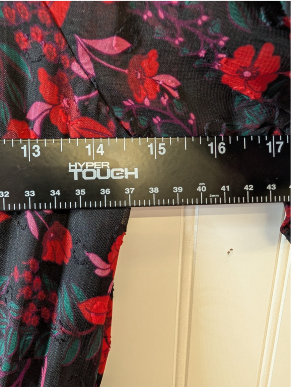 Draper James Clip Dot Floral Puff Sleeve Smocked Midi Dress XS Black Red - Picture 3 of 8
